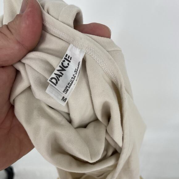 Los Angeles Apparel Garment Dye Long Sleeve Biketard Creme Women's Size M - Picture 7 of 7